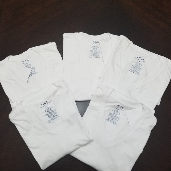5 Polo Ralph Lauren Classic Undershirt V Neck - Picture 2 of 3